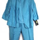 Positive Attitude Blue Women's Career Pants Blazer Set Outfit 20 043