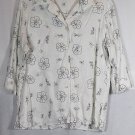 Dressbarn White Women's Long Sleeve Dress Blouse Top Floral Button Up 18/20W 34 Dressbarn White Women's Long Sleeve Dress Blouse Top Floral Button Up 18/20W 34