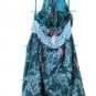 Rene Margo Blue Women's Halter Dress Floral Butterfly Polka Dots Size 1X    008