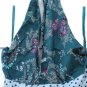 Rene Margo Blue Women's Halter Dress Floral Butterfly Polka Dots Size 1X    008