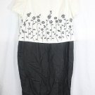 Maggy London White Black Women's Long Pencil Dress  Side Slit Bottom Size 18 035