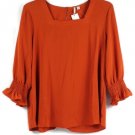 EST 1946 Orange Women's Long Sleeve Top Blouse Pullover Large 034 EST 1946 Orange Women's Long Sleeve Top Blouse Pullover Large 034