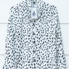 BTFBM Black White Animal Print Women's Long Sleeve Shirt Size Small  016
