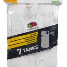 Fruit of the Loom White Boys 7 Piece Pullover Tanks Strech Fit Size Small 6-8 08