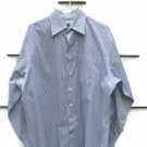 John W Nordstrom Men's White Blue Striped Long Sleeve Dress Shirt Size 16-33 009