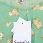Love Fire Women's Blue Green Floral Blouse Flair Ruffled Sleeves Size 2X  003