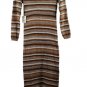 a.n.a A New Approach Women's Long Sleeve Knit Striped Long Dress Small 021