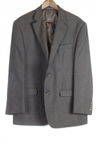 Chaps Dark Brown Houndstooth Men's Suit Jacket 2 Buttons 42R
