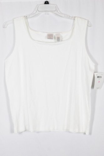 Emma James by Liz Claiborne White Women's Sleeveless Tank Pullover Size 2 023