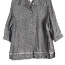 Maggie Mcnaughton Gray Women's 3/4 Sleeve Button Up Top Blazer 2X 017 Maggie Mcnaughton Gray Women's 3/4 Sleeve Button Up Top Blazer 2X 017