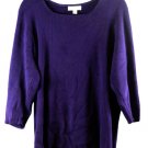 Dressbarn Purple Women's Stretch Top Blouse Pullover Long Sleeve 2X 055