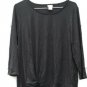 Chico's Black Women's Knit Top Twist Front 3/4 Sleeve Size 1  014