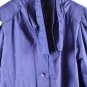 Vintage Chiango by Fleet Street Iridescent Blue Women's Trench Coat w/ Belt 16