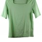 Amazon Essentials Green Women's Stretch Top Blouse Square Neck XL 053