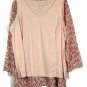 Belle by Kim Gravel Pink 2 Pc Pink Women's Sheer Tunic Top Tank Pullover  3X 047