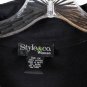 Style & Co Black Women's Casual Collared Top Blouse Pullover Short Sleeve 1X 060
