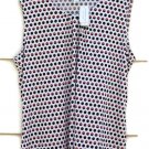 CJ Banks Women's  Multicolor Polka Dot Blouse Plated Neckline Sleeveless 1X  002