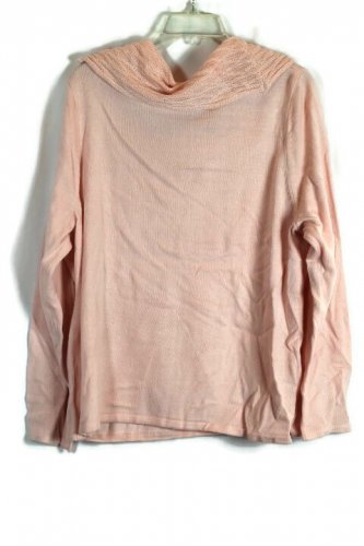 Sag Harbor Pink Women's Long Sleeve Sweater Cowl Neck Size 1X 011