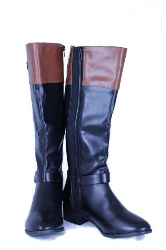 Rampage Women's Ram Ivey Black Cognac Tall Riding Boots Size 9.5 M