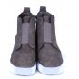 Women's Brown Hi Top Fashion Sneakers Wedge Heel Side Zip Platform Size 41