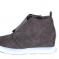 Women's Brown Hi Top Fashion Sneakers Wedge Heel Side Zip Platform Size 41