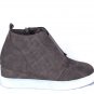 Women's Brown Hi Top Fashion Sneakers Wedge Heel Side Zip Platform Size 41