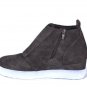 Women's Brown Hi Top Fashion Sneakers Wedge Heel Side Zip Platform Size 41