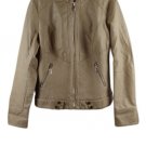 Lock & Love Brown Women's Motorcycle Biker Faux Leather Jacket Large