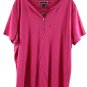 Karen Scott Pink Women's Henley Shirt Short Sleeve Pullover 2X 040