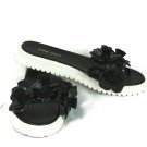 Nine West Black Women's Relly Flowered Slide Casual Sandals Open Toe 6 M