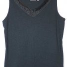 Croft & Barrow Black Women's Tank Top Lace Trim Neckline Size 1X 013 Croft & Barrow Black Women's Tank Top Lace Trim Neckline Size 1X 013