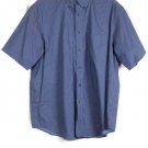 Roundtree & Yorke Blue Men's Short Sleeve Dress Shirt Button Down Large 014
