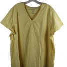 St John's Bay Yellow Women's Short Sleeve Pullover Shirt 2X 001