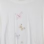 Bechamel White Women's Short Sleeve Top Shirt Butterfly Embellished Size XL 007