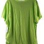 Croft & Barrow Green Women's Casual Short Sleeve Shirt V Neck Pullover 2X 040
