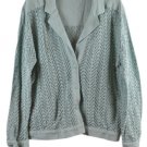 Draper's & Damon's Blue Women's Crochet Eyelit Pattern Cardigan Sweater 1X 039