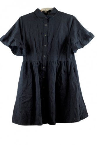 Roylamp Black Women's Summer Dress Front Button Closure Large 038