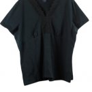 Sonoma Life+Style Black Women's Short Sleeve Top Blouse Pullover 2X 055