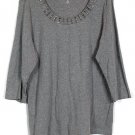 Style & Co Gray Women's Long Sleeve Top Blouse Studded Neckline Size 2X 045 Style & Co Gray Women's Long Sleeve Top Blouse Studded Neckline Size 2X 045