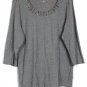 Style & Co Gray Women's Long Sleeve Top Blouse Studded Neckline Size 2X 045