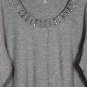 Style & Co Gray Women's Long Sleeve Top Blouse Studded Neckline Size 2X 045