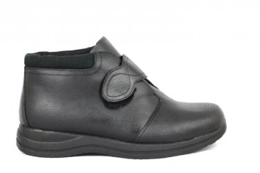 Dr Scholl's Double Air Pillo Women's Ankle Boots Black Leather Adjust Strap 10W