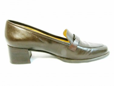 Selby Women's Brown Leather Career Classic Pumps Shoes Moc Fit Handcrafted 9.5AA