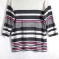 Croft & Barrow Multicolor Women's Top Blouse 3/4 Sleeve Zipper Size 1X 013