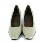 Allure Women's Tan Pump Shoes Heels Square Toe Slip On Size 9M