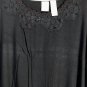 Emma James Black Women's Stretch Sleeveless Tank Lace Trim 2X 027
