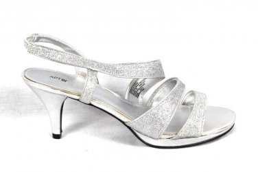 Apt 9 Crystal Silver Shimmer Women's Slingback Heels 9.5