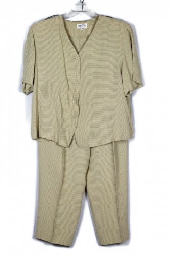 Tamotsu Brown Women's Career 3Pc Pants Top Blazer Set Outfit Size 2  018