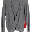 Jennifer Lopez Gray Metallic Women's Long Sleeve Stretch Top Blouse XL 037