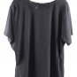 Sag Harbor Black Women's Stretch Short Sleeve Blouse Top Pullover 2X 025